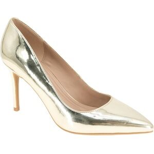 BCBG Generation Elegant Women's Metallic High Heel Pointed Pump - Gold
